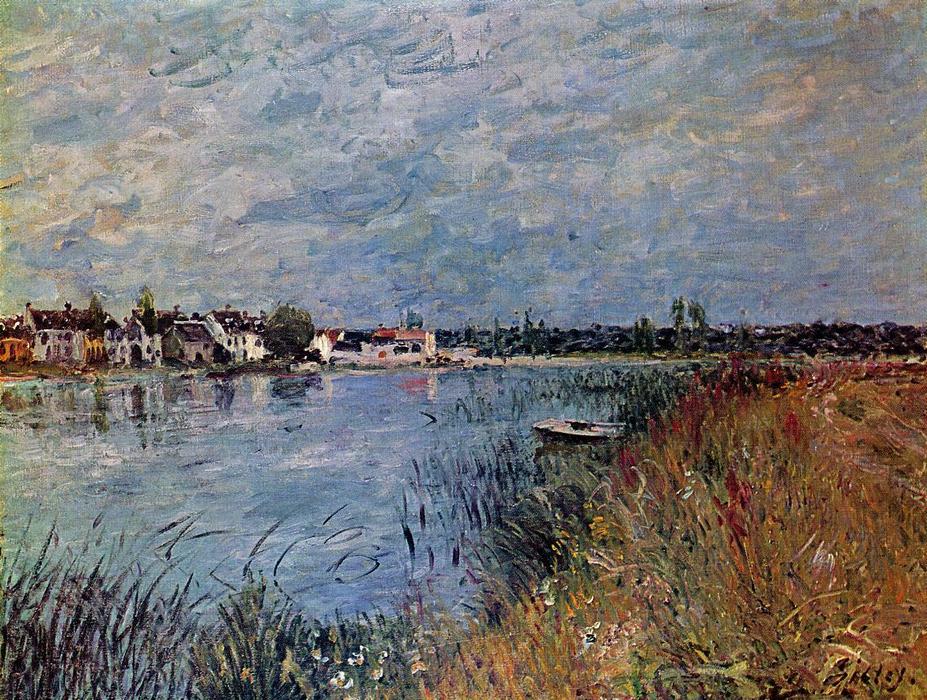 Wikioo.org - The Encyclopedia of Fine Arts - Painting, Artwork by Alfred Sisley - Riverbank at Saint Mammes