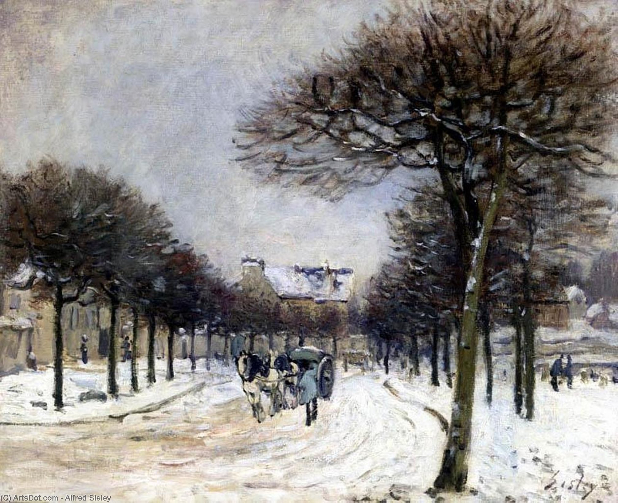 Wikioo.org - The Encyclopedia of Fine Arts - Painting, Artwork by Alfred Sisley - Road from Saint Germain to Marly