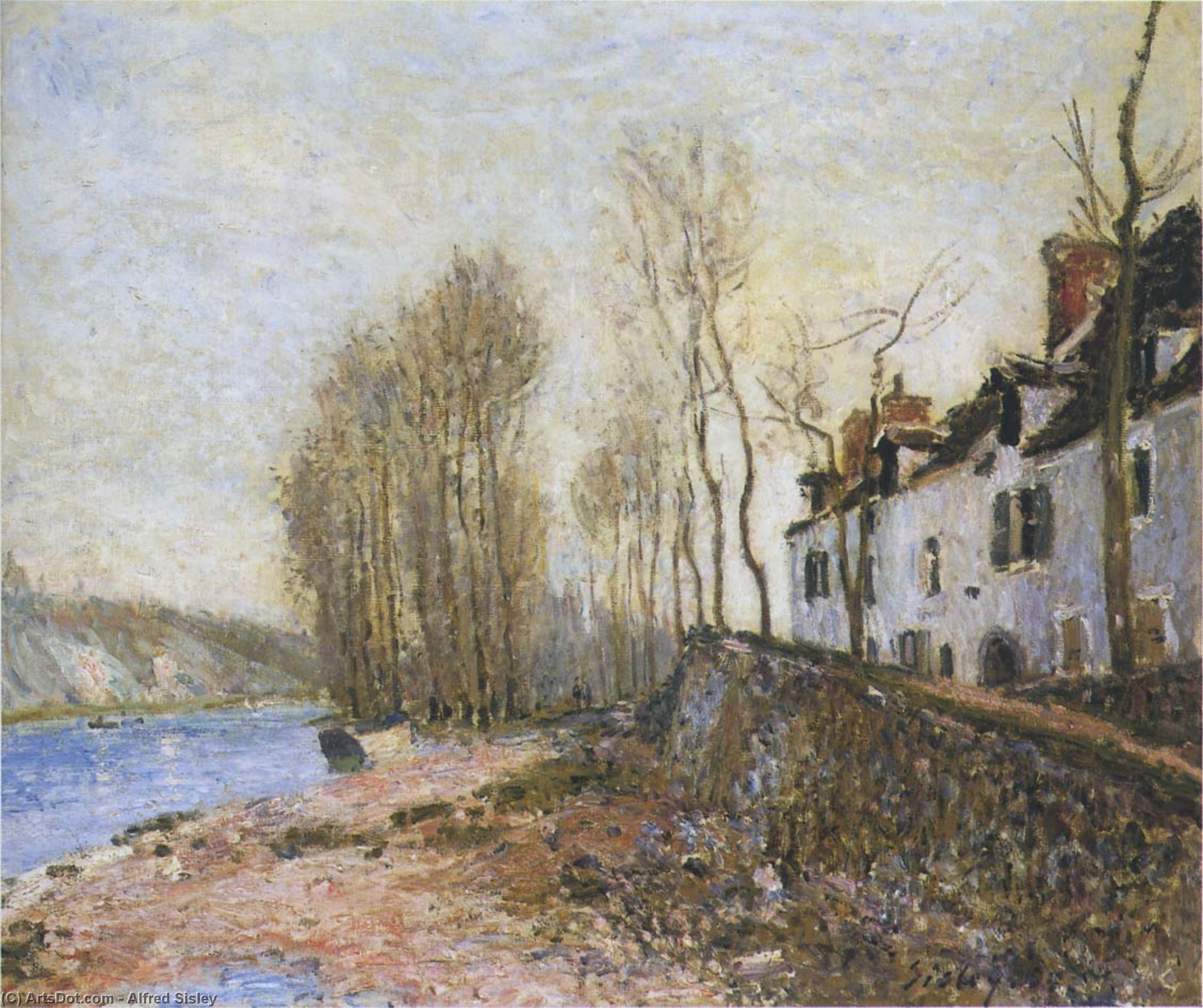 Wikioo.org - The Encyclopedia of Fine Arts - Painting, Artwork by Alfred Sisley - Saint Mammes in Winter