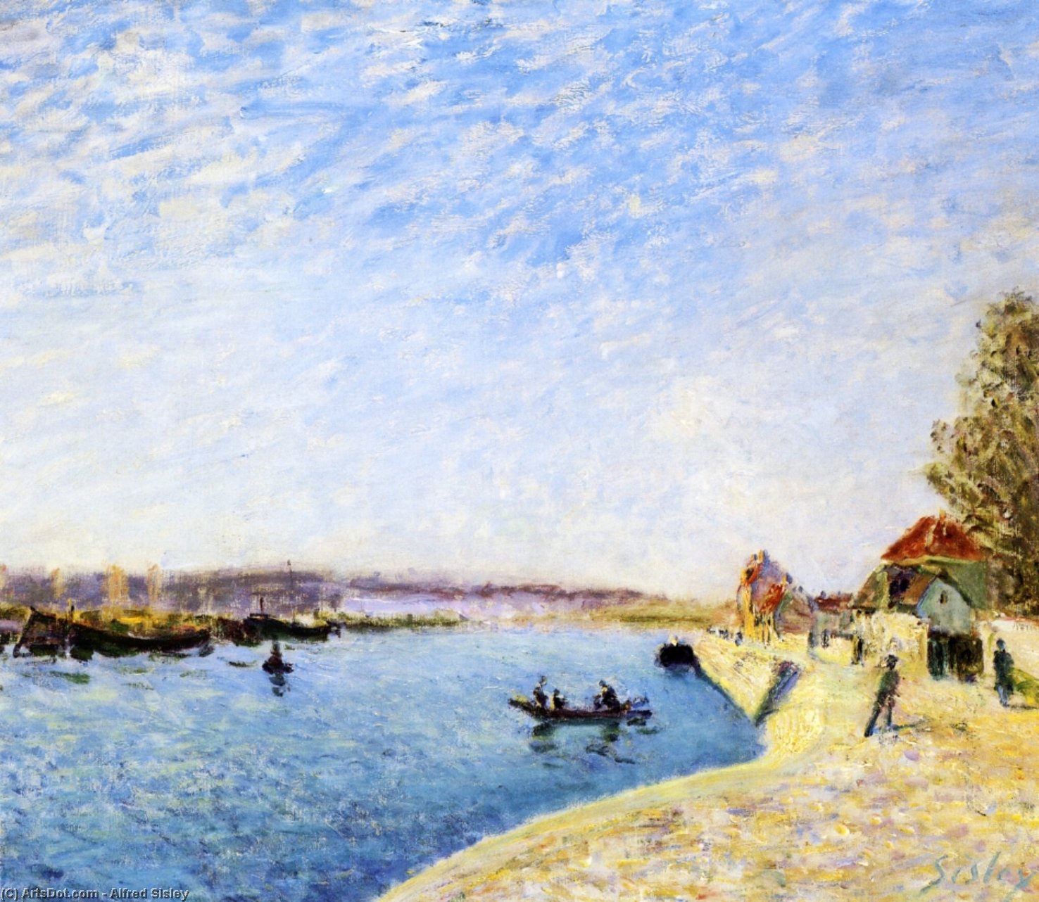 Wikioo.org - The Encyclopedia of Fine Arts - Painting, Artwork by Alfred Sisley - Saint-Mammes and the Banks of the Loing