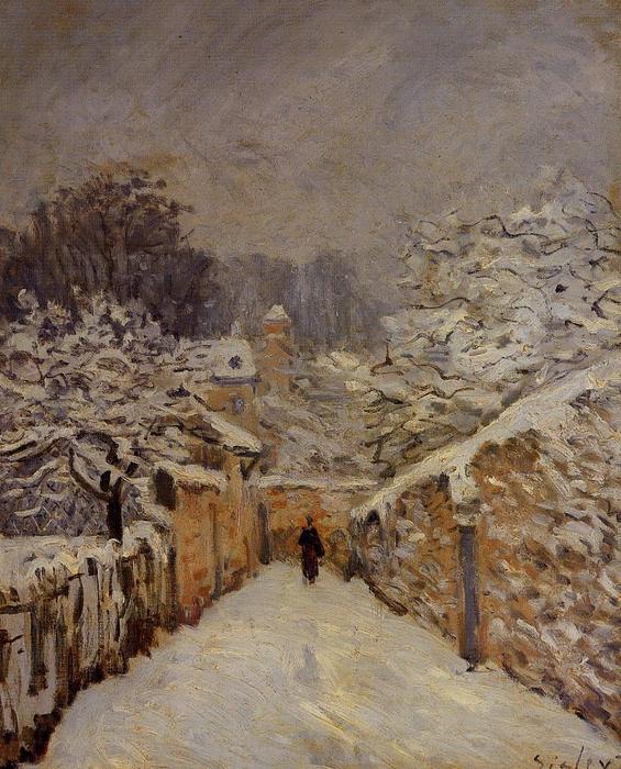 WikiOO.org - Encyclopedia of Fine Arts - Målning, konstverk Alfred Sisley - Snow at Louveciennes 2