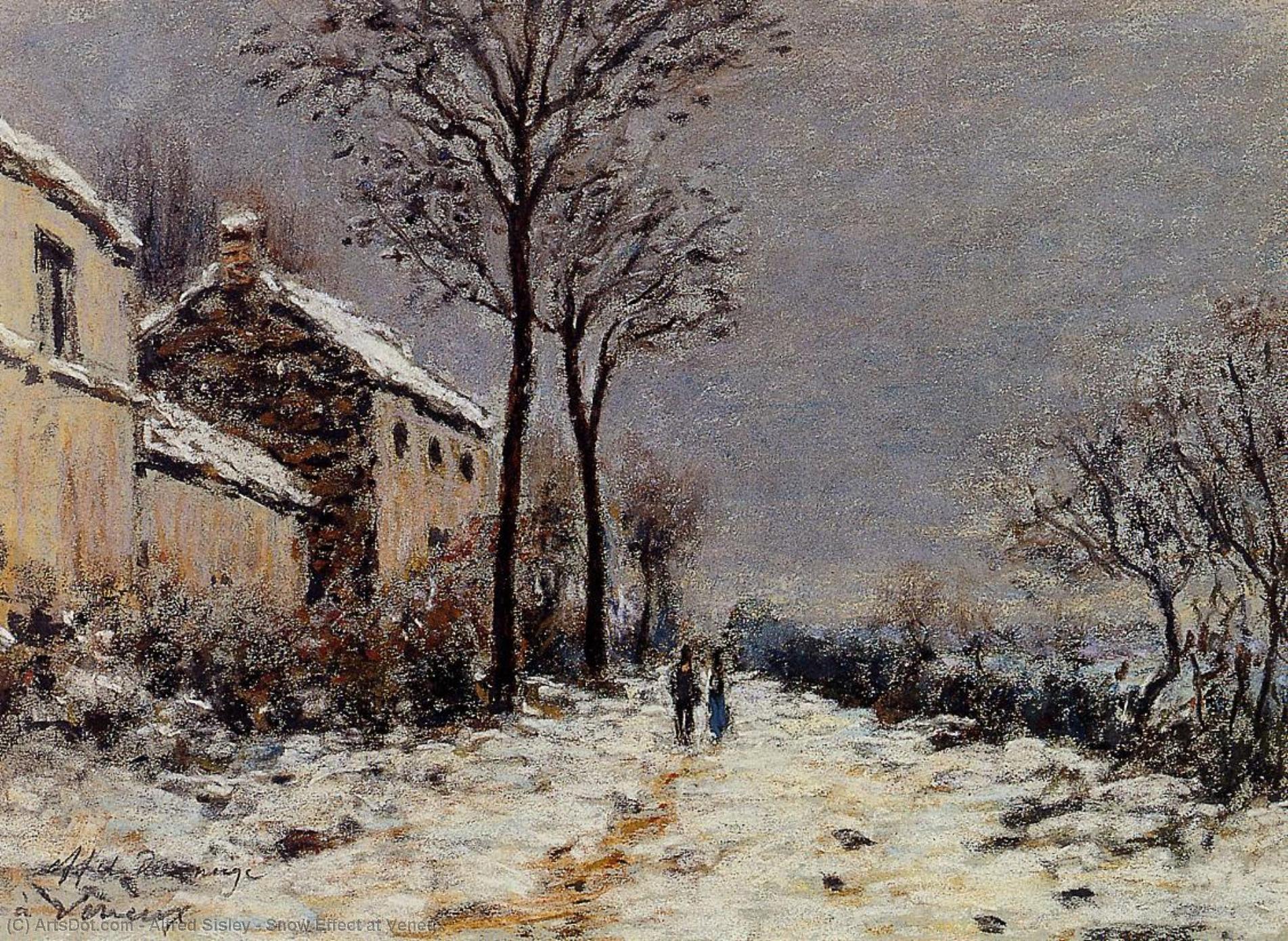 Wikioo.org - The Encyclopedia of Fine Arts - Painting, Artwork by Alfred Sisley - Snow Effect at Veneux