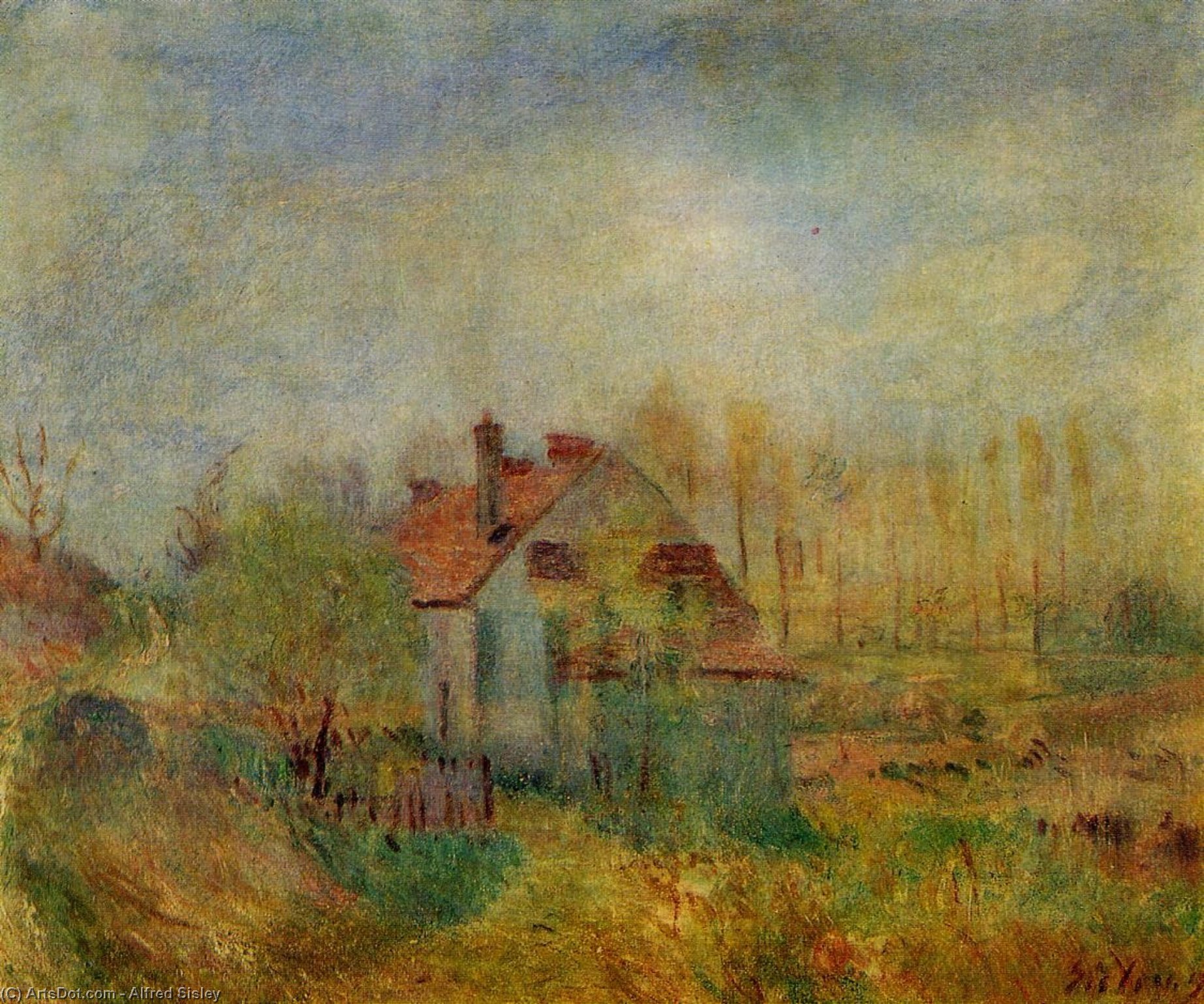 WikiOO.org - Encyclopedia of Fine Arts - Lukisan, Artwork Alfred Sisley - Springtime Scene Morning