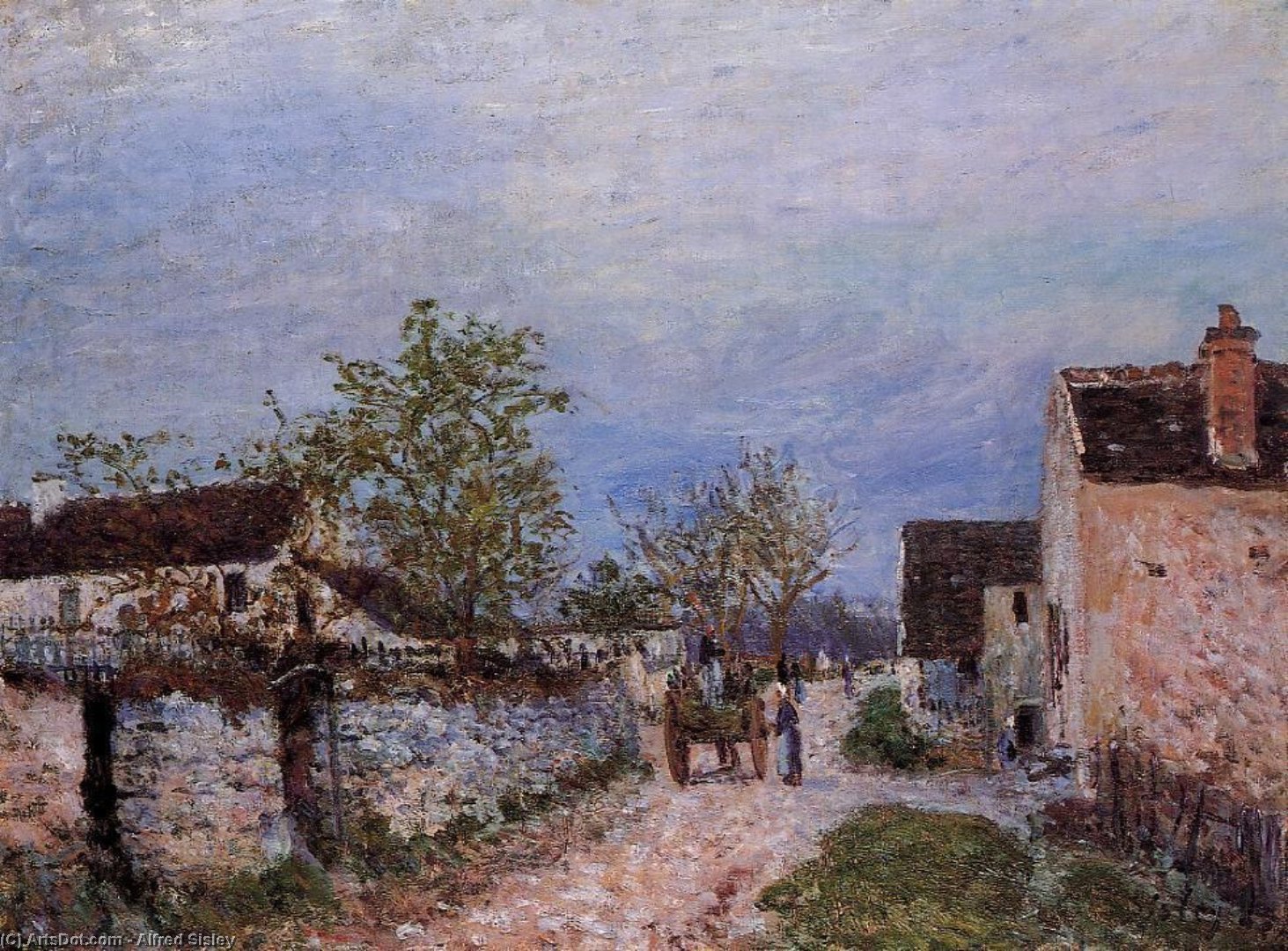 WikiOO.org - Encyclopedia of Fine Arts - Målning, konstverk Alfred Sisley - Street in Veneux