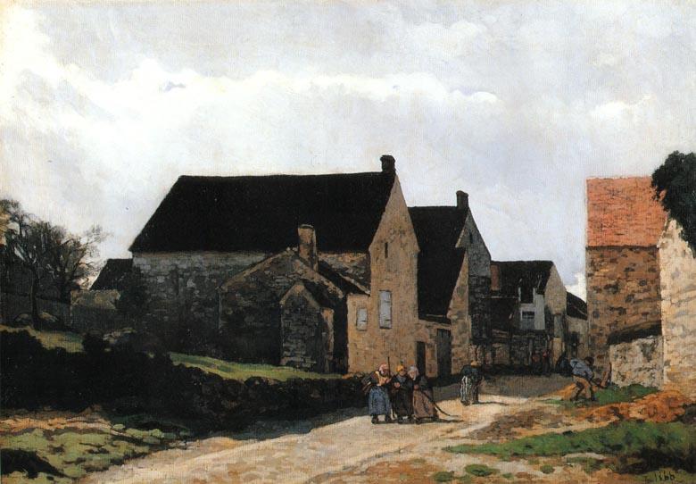 Wikioo.org - The Encyclopedia of Fine Arts - Painting, Artwork by Alfred Sisley - Street of Marlotte (aka Women Going to the Woods)