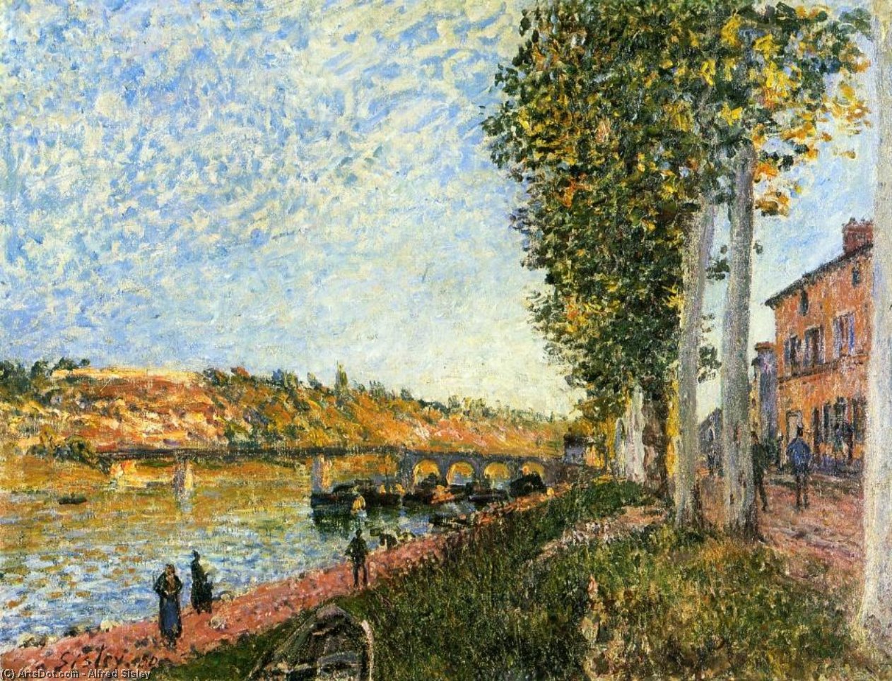 Wikioo.org - The Encyclopedia of Fine Arts - Painting, Artwork by Alfred Sisley - Sunrise at Saint Mammes