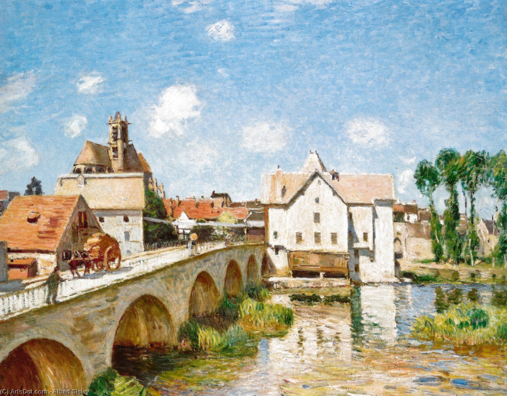 Wikioo.org - The Encyclopedia of Fine Arts - Painting, Artwork by Alfred Sisley - The Bridge at Moret