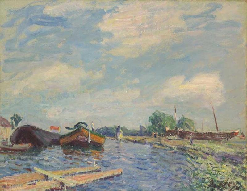 Wikioo.org - The Encyclopedia of Fine Arts - Painting, Artwork by Alfred Sisley - The Canal at Saint-Mammes