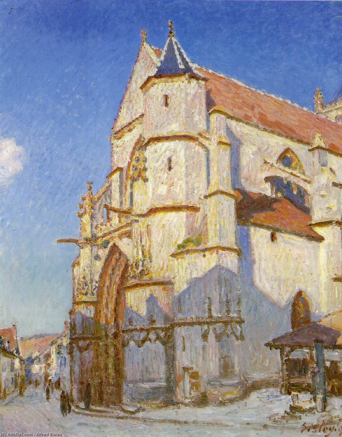 Wikioo.org – La Enciclopedia de las Bellas Artes - Pintura, Obras de arte de Alfred Sisley - La iglesia en Moret