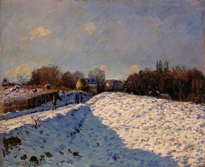 WikiOO.org – 美術百科全書 - 繪畫，作品 Alfred Sisley - 效果 的  雪  在  阿让特伊