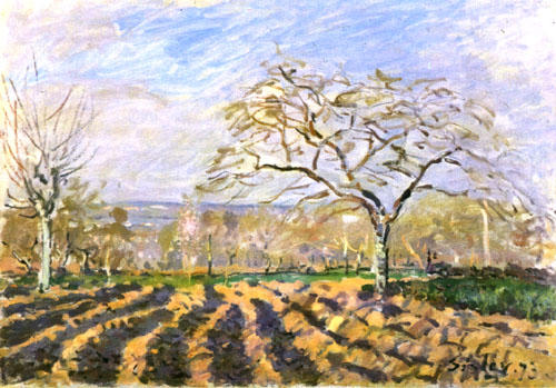 WikiOO.org - Enciclopédia das Belas Artes - Pintura, Arte por Alfred Sisley - The Furrows