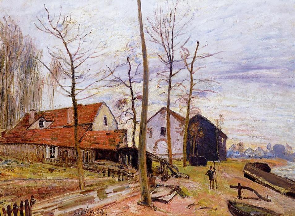 WikiOO.org – 美術百科全書 - 繪畫，作品 Alfred Sisley - 的 磨坊  的  莫雷  日出