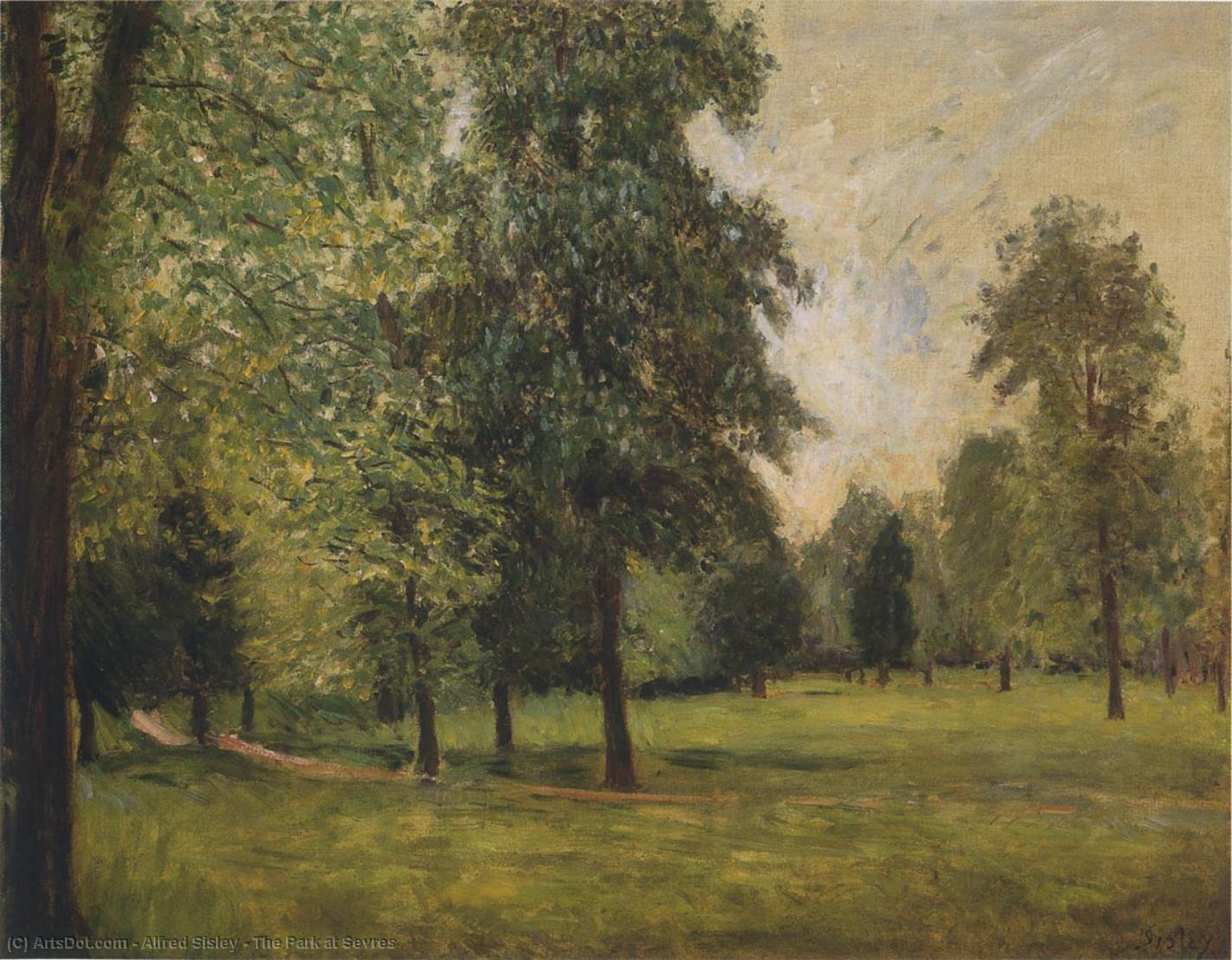 Wikioo.org - The Encyclopedia of Fine Arts - Painting, Artwork by Alfred Sisley - The Park at Sevres