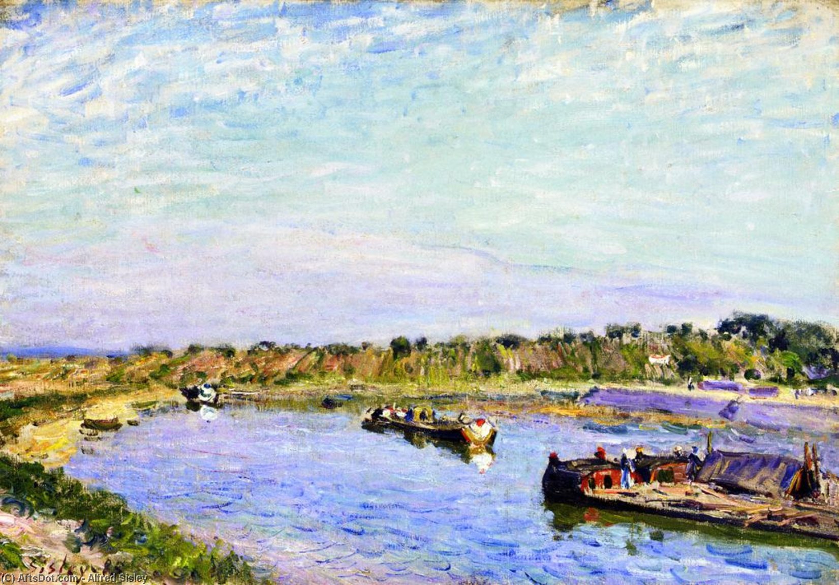 Wikioo.org - The Encyclopedia of Fine Arts - Painting, Artwork by Alfred Sisley - The Port of Saint Mammes, Morning