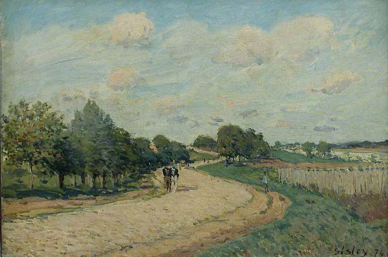 Wikioo.org – L'Encyclopédie des Beaux Arts - Peinture, Oeuvre de Alfred Sisley - La Route de Mantes