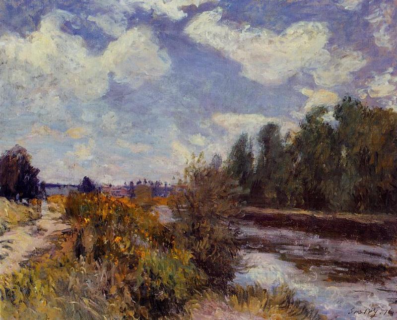 Wikioo.org - The Encyclopedia of Fine Arts - Painting, Artwork by Alfred Sisley - The Seine at Bougival 2