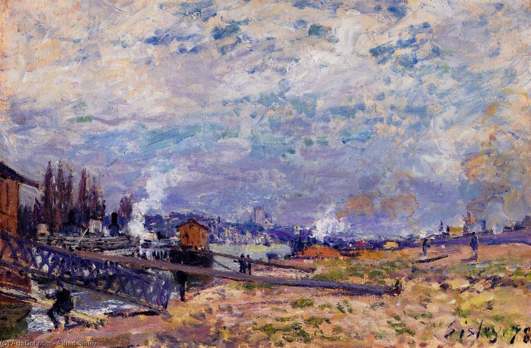 Wikioo.org - The Encyclopedia of Fine Arts - Painting, Artwork by Alfred Sisley - The Seine at Grenelle