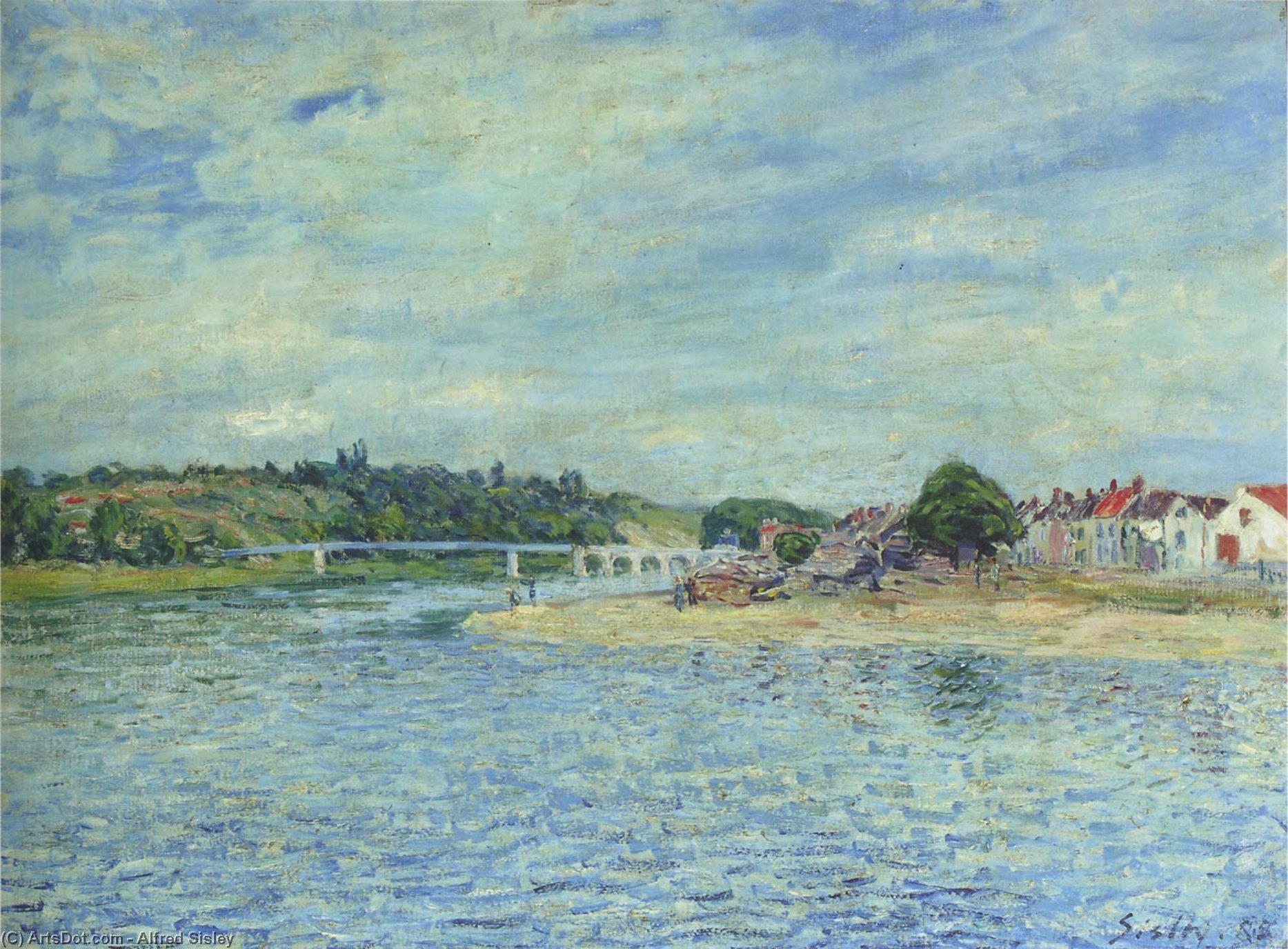 Wikioo.org - The Encyclopedia of Fine Arts - Painting, Artwork by Alfred Sisley - The Seine at Saint Mammes