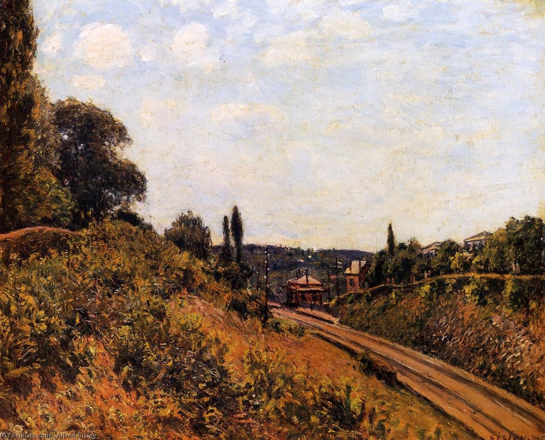 Wikioo.org - The Encyclopedia of Fine Arts - Painting, Artwork by Alfred Sisley - The Station at Sevres