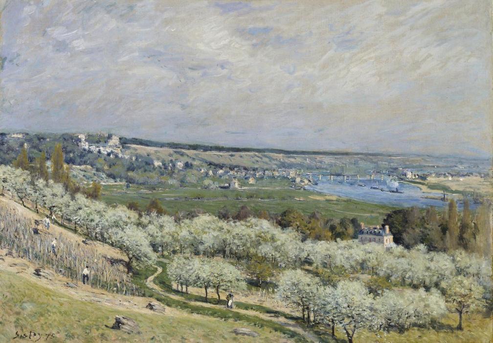 WikiOO.org - دایره المعارف هنرهای زیبا - نقاشی، آثار هنری Alfred Sisley - The Terrace at Saint Germain, Spring