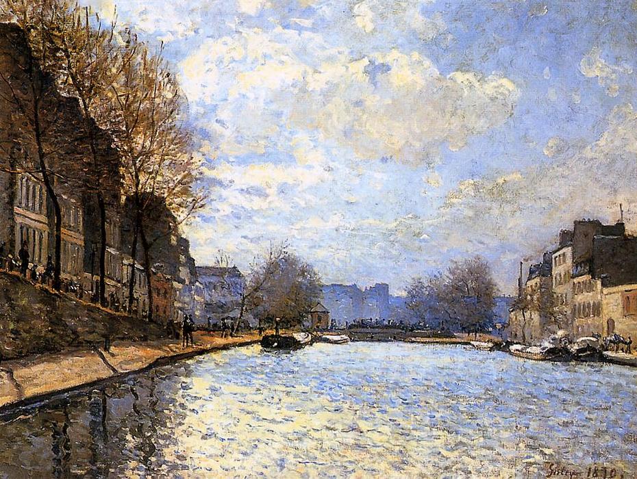 Wikioo.org - The Encyclopedia of Fine Arts - Painting, Artwork by Alfred Sisley - View of the Canal St. Martin
