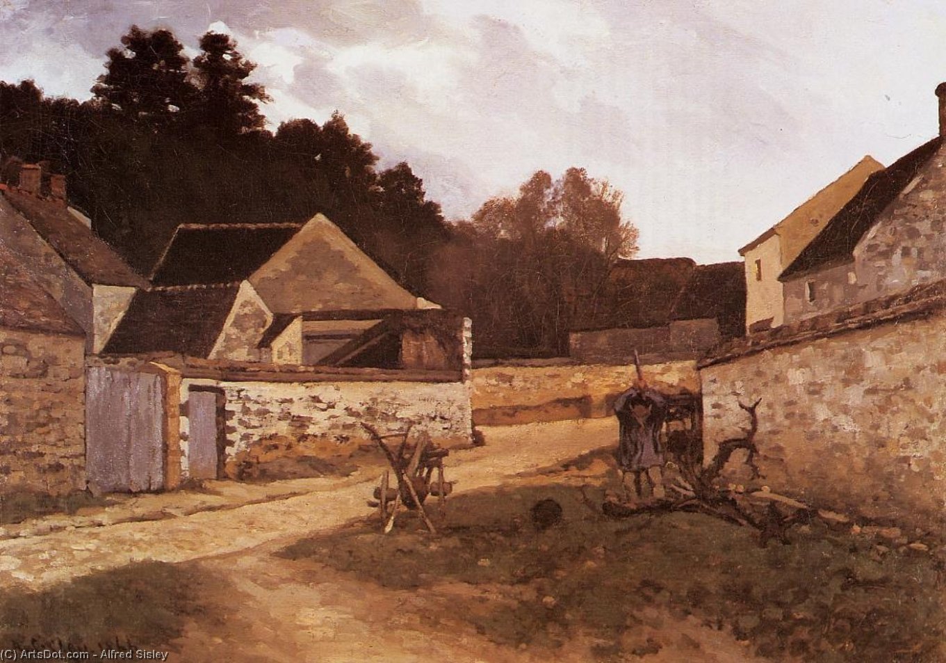Wikioo.org - The Encyclopedia of Fine Arts - Painting, Artwork by Alfred Sisley - Village Street in Marlotte