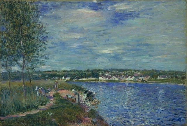 Wikioo.org - The Encyclopedia of Fine Arts - Painting, Artwork by Alfred Sisley - Washerwomen, near Champagne