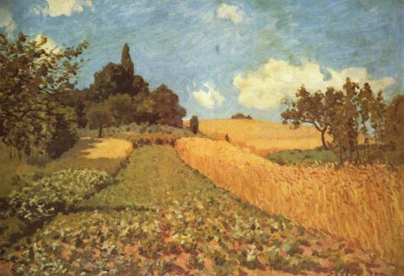 WikiOO.org - Encyclopedia of Fine Arts - Målning, konstverk Alfred Sisley - Wheatfields near Argenteuil
