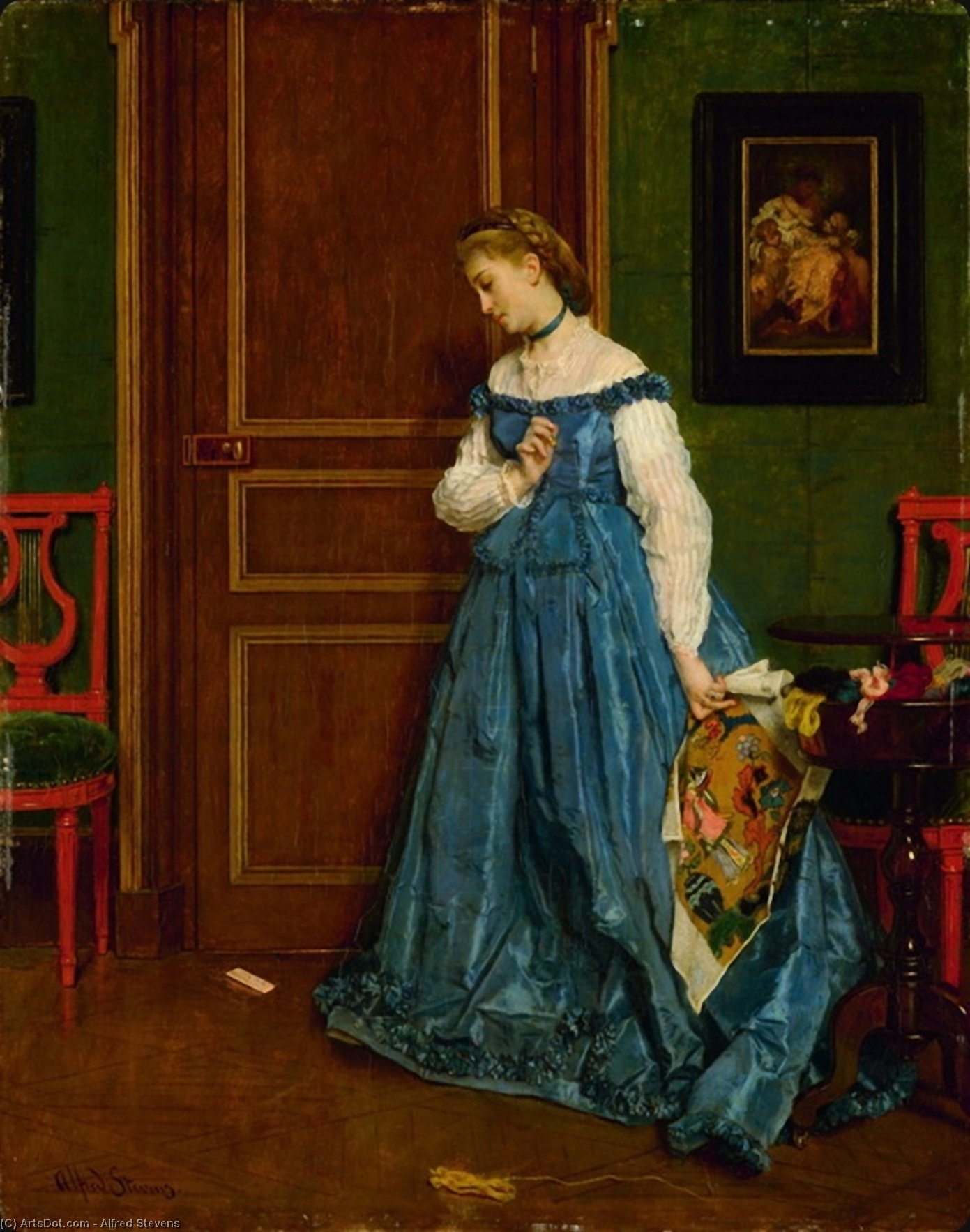 Wikioo.org - The Encyclopedia of Fine Arts - Painting, Artwork by Alfred Stevens - Hesitation