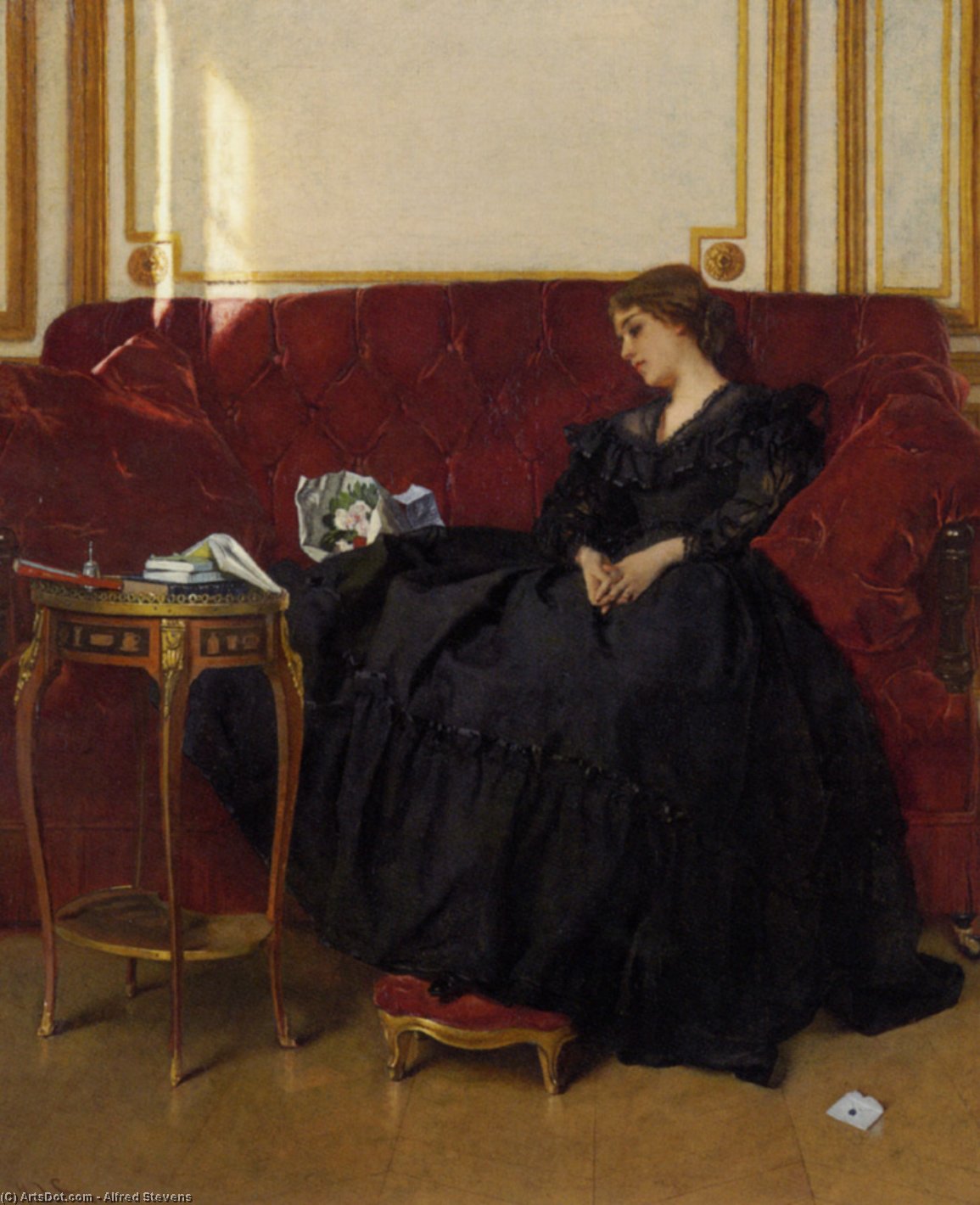 Wikioo.org - The Encyclopedia of Fine Arts - Painting, Artwork by Alfred Stevens - La veuve