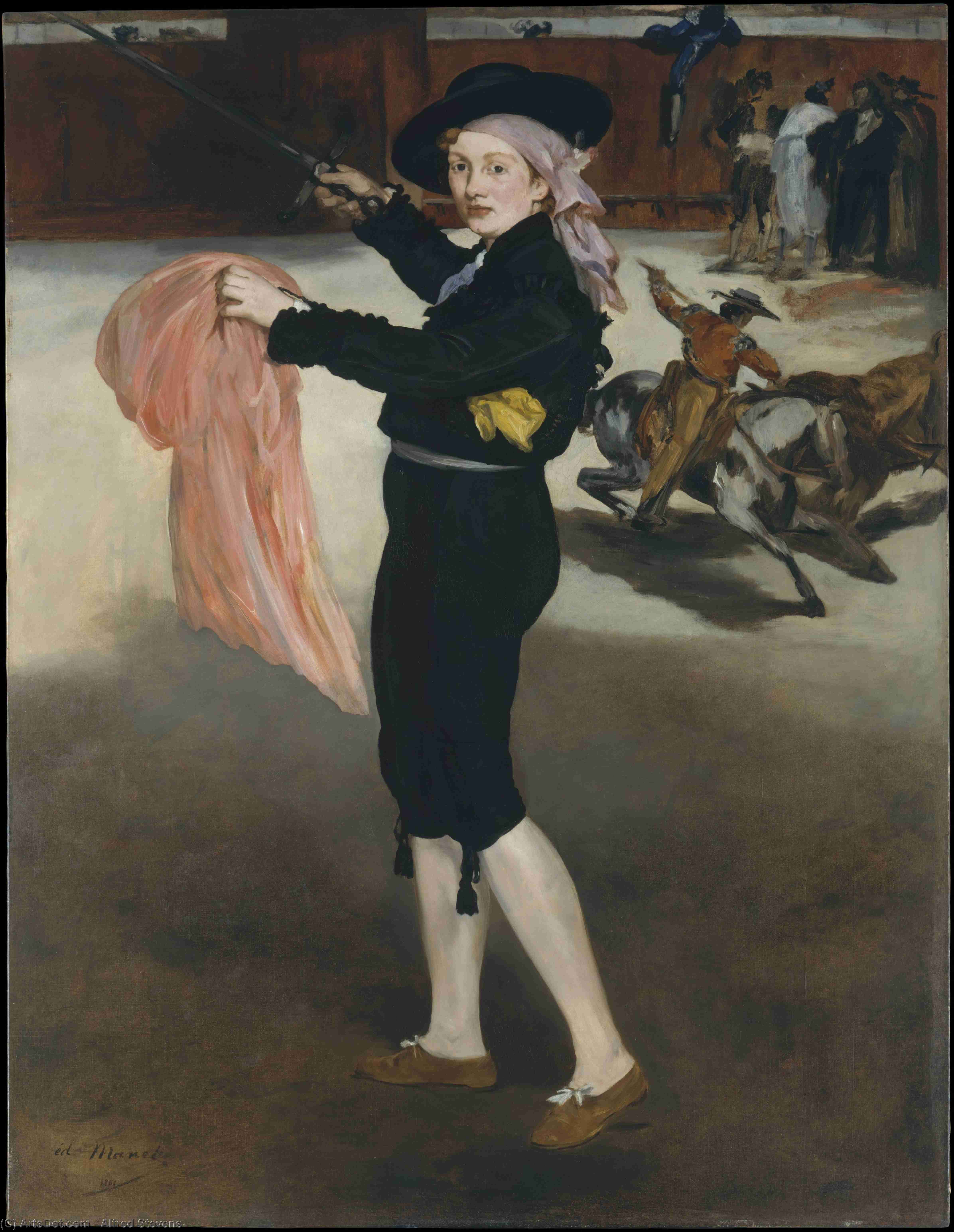 WikiOO.org - אנציקלופדיה לאמנויות יפות - ציור, יצירות אמנות Alfred Stevens - Mademoiselle V. . . in the Costume of an Espada