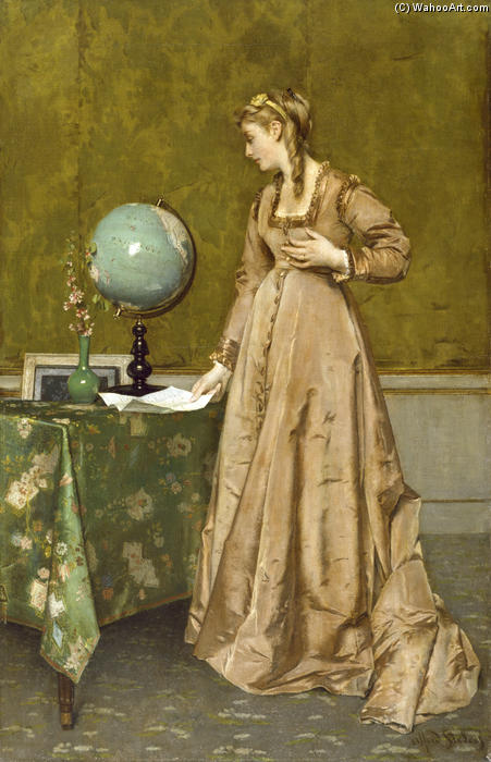 Wikioo.org - The Encyclopedia of Fine Arts - Painting, Artwork by Alfred Stevens - News from Afar
