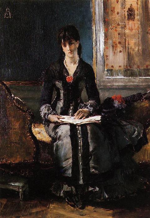 Wikioo.org - The Encyclopedia of Fine Arts - Painting, Artwork by Alfred Stevens - Portrait of a Young Woman