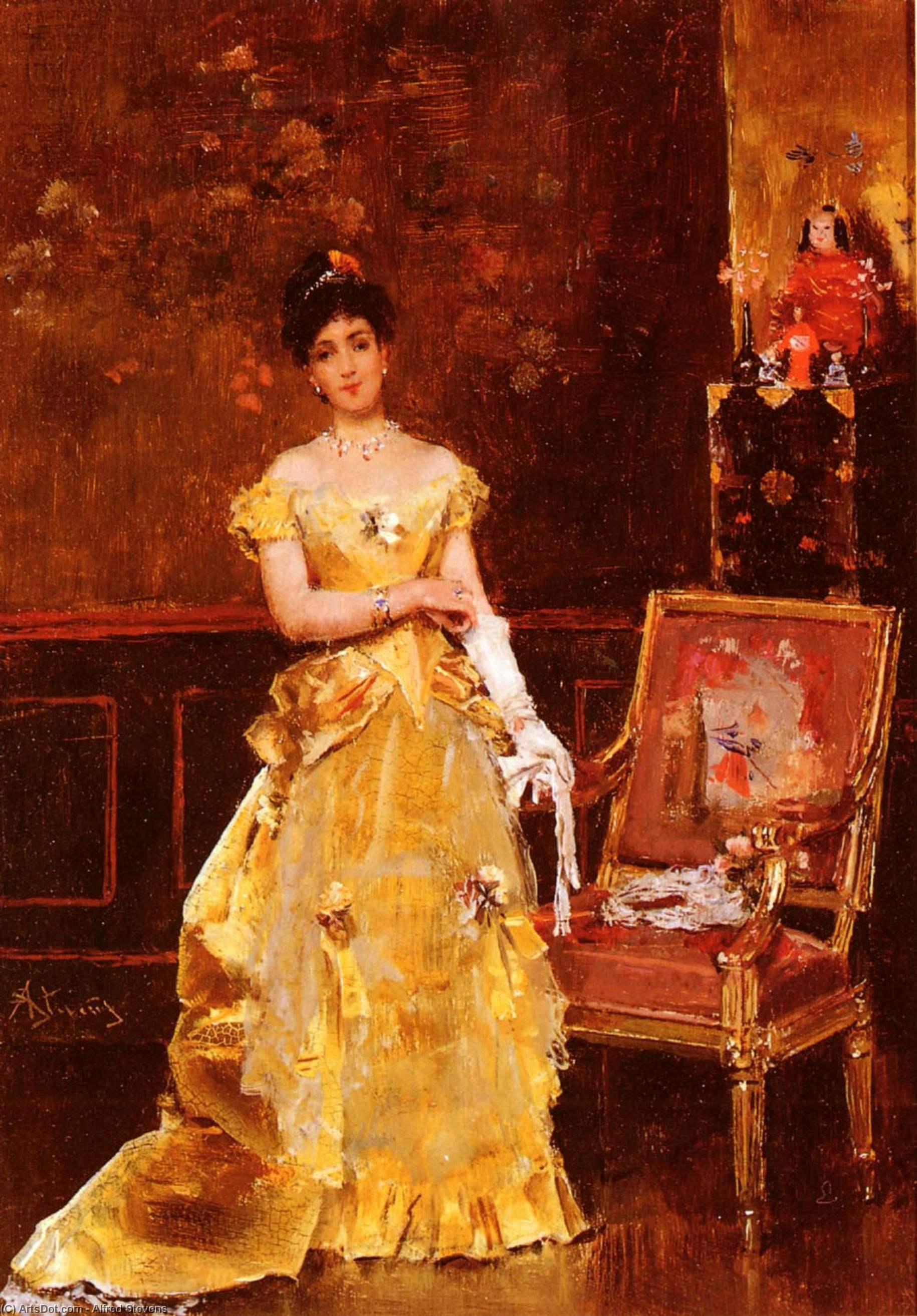 Wikioo.org - The Encyclopedia of Fine Arts - Painting, Artwork by Alfred Stevens - Preparing For The Ball