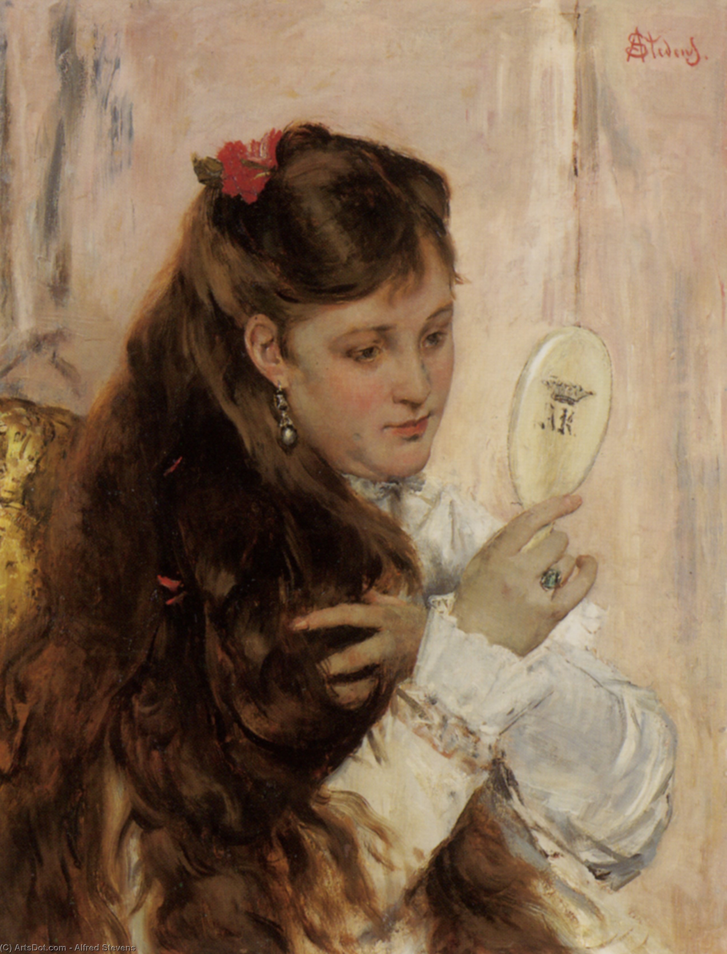 Wikioo.org - The Encyclopedia of Fine Arts - Painting, Artwork by Alfred Stevens - Reveil 1