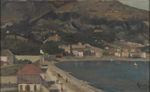 Wikioo.org - The Encyclopedia of Fine Arts - Painting, Artwork by Alfred Stevens - Route du Cap Martin à Menton