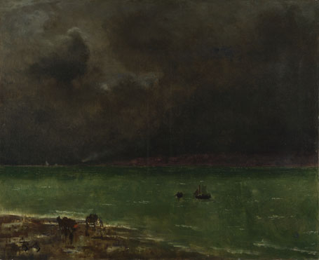 Wikioo.org - The Encyclopedia of Fine Arts - Painting, Artwork by Alfred Stevens - Storm at Honfleur