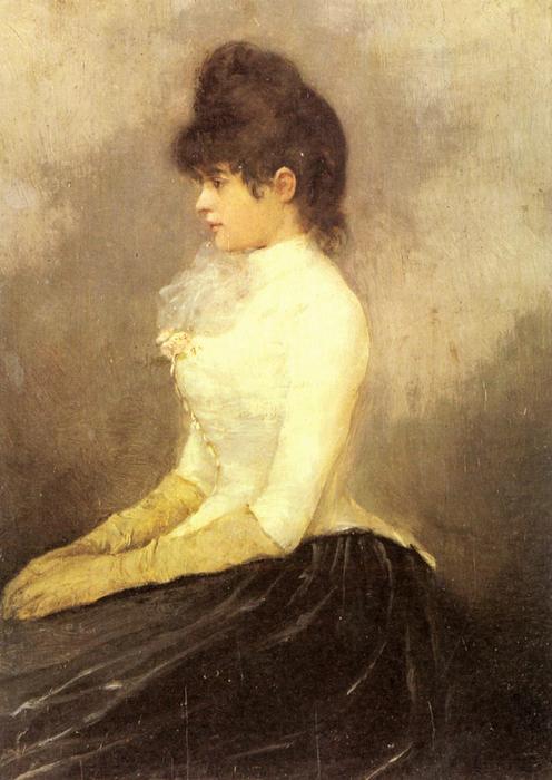 Wikioo.org - The Encyclopedia of Fine Arts - Painting, Artwork by Alfred Stevens - The Baroness von Munchhausen