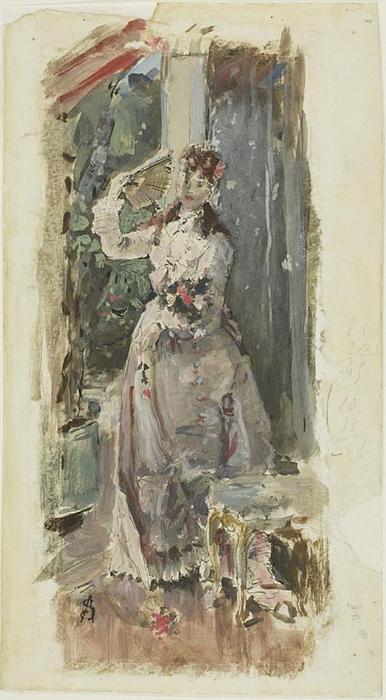 Wikioo.org - The Encyclopedia of Fine Arts - Painting, Artwork by Alfred Stevens - The Corner of the Balcony