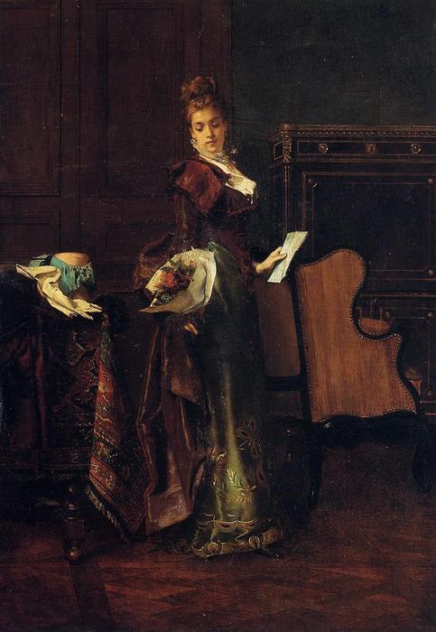 Wikioo.org - The Encyclopedia of Fine Arts - Painting, Artwork by Alfred Stevens - The Love Letter