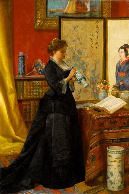 Wikioo.org - The Encyclopedia of Fine Arts - Painting, Artwork by Alfred Stevens - The Porcelain Collector