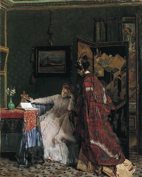 Wikioo.org - The Encyclopedia of Fine Arts - Painting, Artwork by Alfred Stevens - The Visit
