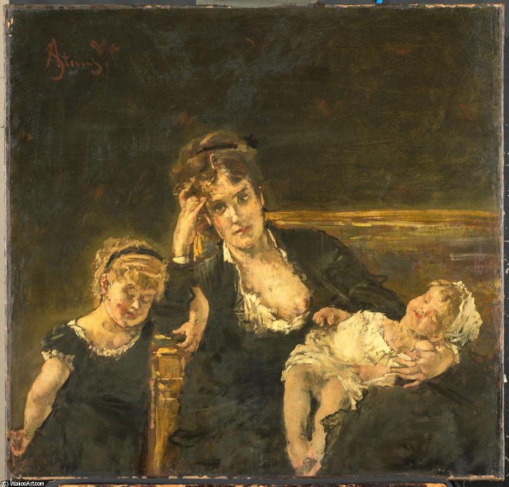 WikiOO.org - Encyclopedia of Fine Arts - Schilderen, Artwork Alfred Stevens - The widow