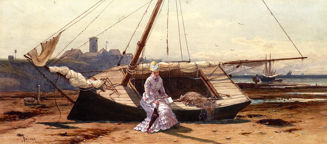 WikiOO.org - Encyclopedia of Fine Arts - Målning, konstverk Alfred Thompson Bricher - A Pensive Moment
