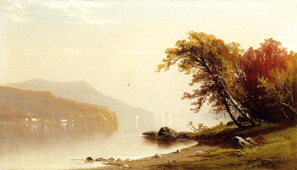 Wikioo.org - The Encyclopedia of Fine Arts - Painting, Artwork by Alfred Thompson Bricher - Autumn on the Lake