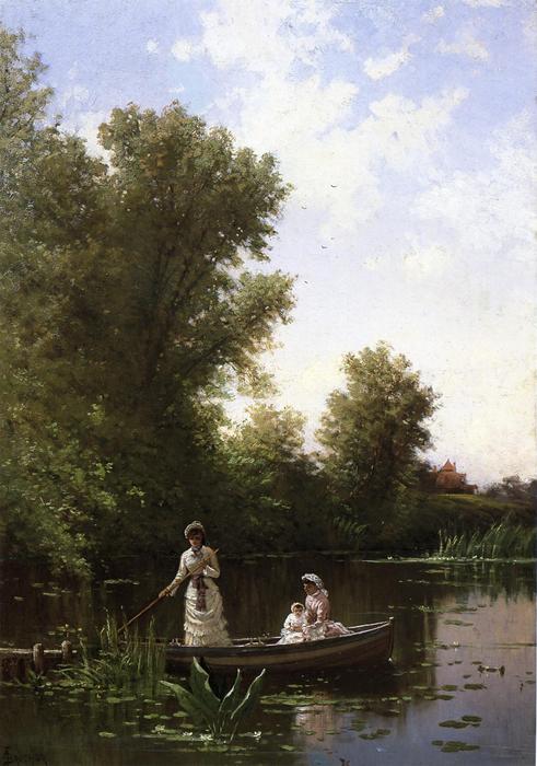 Wikioo.org - สารานุกรมวิจิตรศิลป์ - จิตรกรรม Alfred Thompson Bricher - Boating in the Afternoon