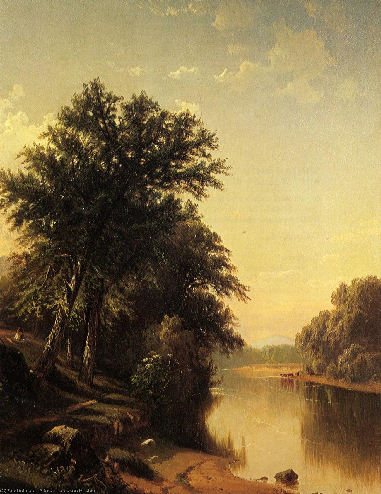 WikiOO.org - Encyclopedia of Fine Arts - Maleri, Artwork Alfred Thompson Bricher - By the River