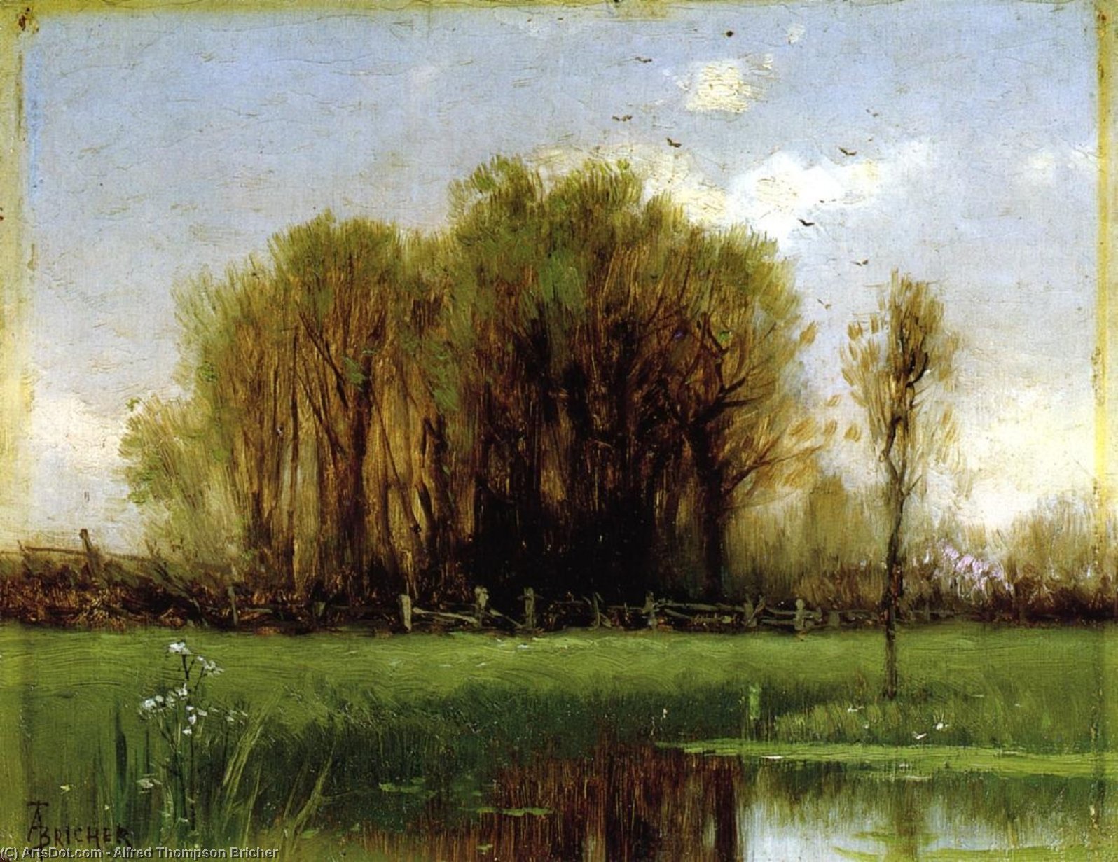 Wikioo.org – L'Enciclopedia delle Belle Arti - Pittura, Opere di Alfred Thompson Bricher - paesaggio con acqua