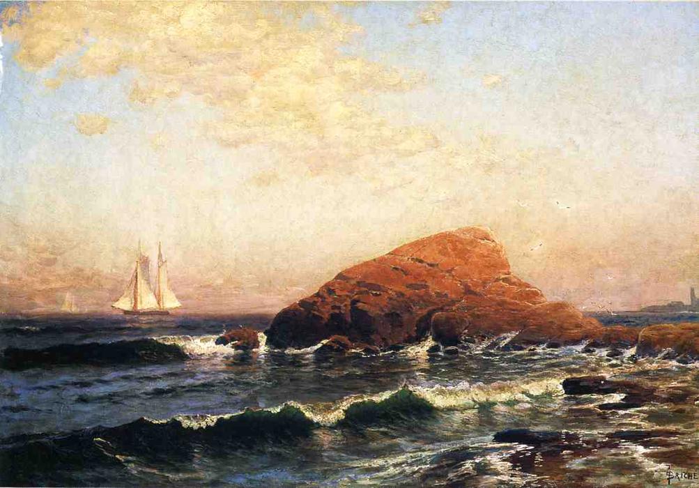 WikiOO.org - אנציקלופדיה לאמנויות יפות - ציור, יצירות אמנות Alfred Thompson Bricher - Little Bass Rock, Narragansett, RI