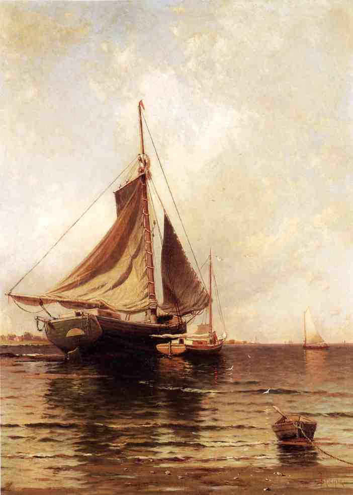 Wikoo.org - موسوعة الفنون الجميلة - اللوحة، العمل الفني Alfred Thompson Bricher - Oyster Boats